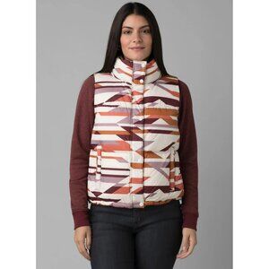 Prana Hellebore Down Vest Rose Hips Geo S